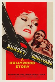Αναπαραγωγή Sunset Boulevard (Vintage Cinema / Retro Movie Theatre Poster / Iconic Film Advert), (26.7 x 40 cm)