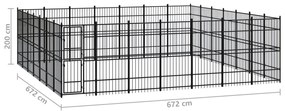 Κλουβί Σκύλου Εξωτερικού Χώρου 45,16 μ² από Ατσάλι - Μαύρο