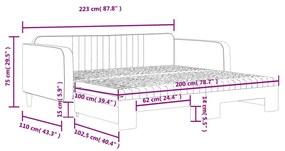 Καναπές Κρεβάτι Συρόμενος Μπλε 100x200 εκ. Βελούδινος Στρώματα - Μπλε