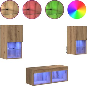 vidaXL Βάσεις τηλεόρασης 4 pcs Artisan Oak Επεξεργασμένο ξύλο