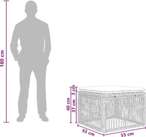 vidaXL Υποπόδιο Γκρι συνθετικό ρατάν