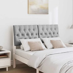 vidaXL Ταπετσαρισμένο κεφαλάρι Ανοιχτό γκρι 120 cm