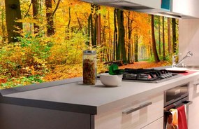 Αυτοκόλλητη φωτοταπετσαρία για δάσος κουζίνας σε φθινοπωρινά χρώματα - 260x60