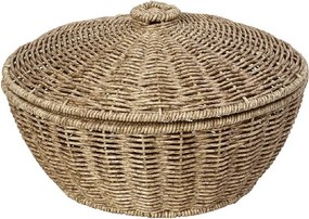 ΚΑΛΑΘΙ ΣΤΡΟΓΓ. ΜΕ ΚΑΠ. SYNTH. RATTAN ΜΠΕΖ 28Χ28Χ18ΕΚ