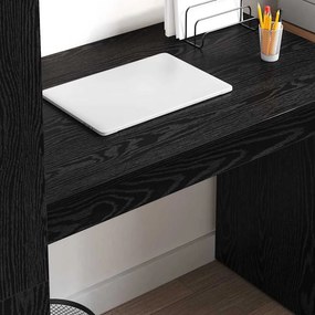 vidaXL Γραφείο Μαύρη Οξυά 113 x 54 x 120 εκ. Επεξεργασμένο ξύλο