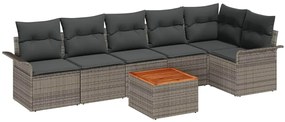 vidaXL Σετ Καναπέ Κήπου 7 pcs Γκρι Πολυ ράταν