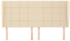 vidaXL Κεφαλάρι με Πτερύγια Κρεμ 203x23x118/128 εκ. Υφασμάτινο
