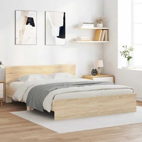 vidaXL Πλαίσιο Κρεβατιού με Κεφαλάρι Sonoma Δρυς 140x200 εκ.