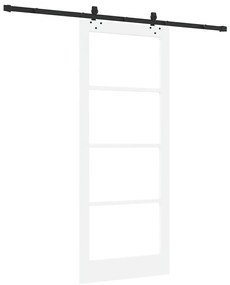 vidaXL Συρόμενη Πόρτα Χειροκίνητος Λευκό 86 x 211 cm Ξύλο και μέταλλο