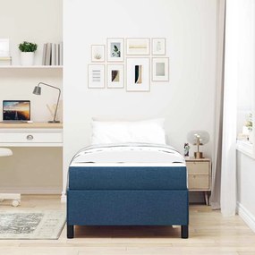 vidaXL Κρεβάτι με ελατήρια Μπλε 90 x 200 cm ύφασμα