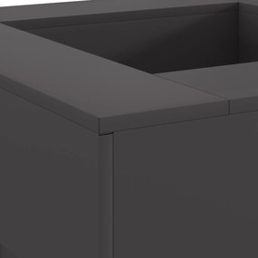 vidaXL Τετράγωνη Μαύρη Εστία Φωτιάς 80x80x40 εκ. από Ατσάλι