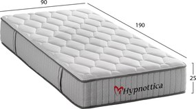 ΣΤΡΩΜΑ ΜΟΝΟ HYPNOTTICA HM748.01 POCKET SPRINGS--ΛΕΥΚΟ (ROLL-PACKING) 90x190x25Υεκ.