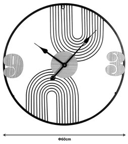Ρολόι τοίχου Tanel Inart μέταλλο σε μαύρη απόχρωση 60x2.5x60εκ 60x2.5x60 εκ.