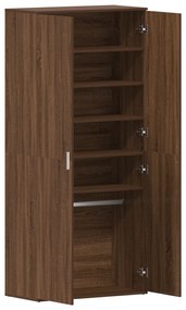 vidaXL Ντουλάπι Παπουτσιών Καφέ Δρυός 80x39x180 cm Φτιαγμένο Ξύλο