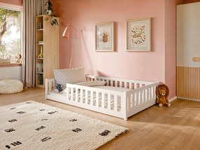 Kρεβάτι Montessori Bella με κάθετα Κάγκελα  από μασίφ ξύλο Natural  120×200cm