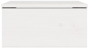 vidaXL Κομοδίνο με συρτάρι Λευκό 37 x 35 x 18.5 εκ Μασίφ ξύλο πεύκου