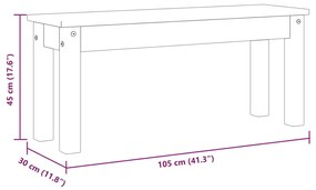 ΠΑΓΚΟΣ ΤΡΑΠΕΖΑΡΙΑΣ PANAMA ΓΚΡΙ 105X30X45 ΕΚ. ΜΑΣΙΦ ΞΥΛΟ ΠΕΥΚΟΥ 4005712