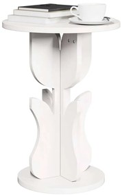vidaXL Τραπεζάκι Πλευράς Λευκό 39.5 x 39.5 x 53.5 εκ Μασίφ ξύλο πεύκου