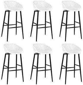 vidaXL Σετ Επίπλων Μπαρ 7 Τεμαχίων Μαύρο / Λευκό