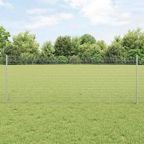 vidaXL Φράχτης με Στήλες. Ασημί 0.8 x 10 m Ατσάλι