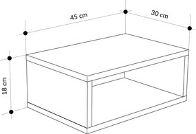 Κομοδίνο Λευκό / Ρετρό Γκρι CLEI 45x30x18
