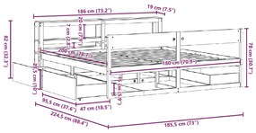 Σκελετός Κρεβ. Χωρίς Στρώμα Καφέ Κεριού 180x200 εκ Μασίφ Πεύκο - Καφέ