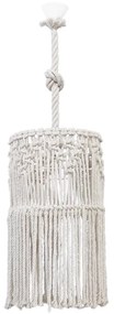 Φωτιστικό Οροφής Mac-01 Φ30 1/L Macrame 31-1060 White Heronia Σχοινί, Πλαστικό