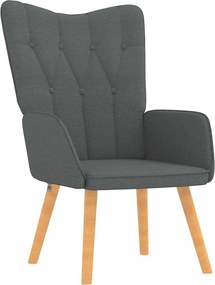 vidaXL Πολυθρόνα Relax Σκούρο Γκρι Υφασμάτινη με Σκαμπό
