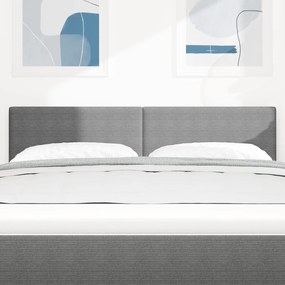 vidaXL LED Κεφαλάρι με Απλό Σχέδιο Ανοιχτό Γκρι 80 εκ. Ύφασμα Βελούδο