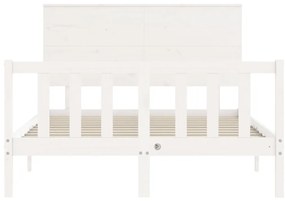 vidaXL Σκελετός Κρεβ. Χωρίς Στρώμα Λευκό 140x200 εκ Μασίφ Πεύκο