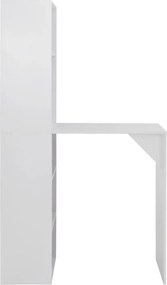 vidaXL Τραπέζι Μπαρ με Ράφι Λευκό 115 x 59 x 200 εκ.