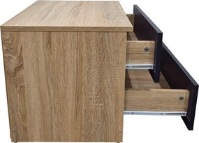 Κομοδίνο Athos pakoworld σε sonoma-ανθρακί απόχρωση 48x40x41.5εκ