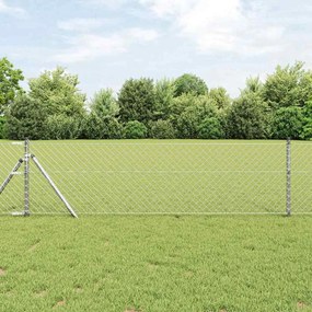 vidaXL Φράκτης Ασημί 25 x 0.4 m Γαλβανισμένος χάλυβας