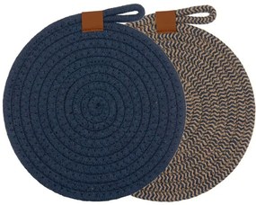 Σουπλά Nash (Σετ 2Τμχ) 40738 22cm Blue-Natural Ladelle Βαμβάκι,Jute
