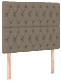 vidaXL Κρεβάτι Boxspring με Στρώμα &amp; LED Taupe 90x190 εκ. Υφασμάτινο