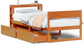 vidaXL Σκελετός Κρεβ. Χωρίς Στρώμα Καφέ Κεριού 100x200 εκ Μασίφ Πεύκο