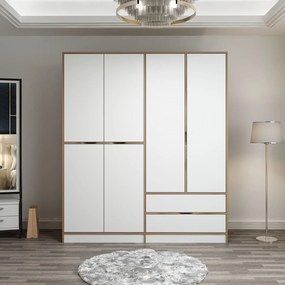 Τετραφυλλη Ντουλαπα Χρυσο ELINA 52x185.4x208