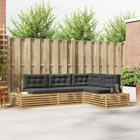 vidaXL 5 pcs Σειρά Καναπέ Εξωτερικού Πολυεστέρας Λευκό