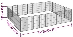 Κλουβί Σκύλου 32 Πάνελ Μαύρο 50x100 εκ. Ατσάλι με Βαφή Πούδρας - Μαύρο