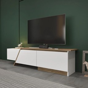 Έπιπλο Τηλεόρασης Λευκό / Καρυδί SILES 180x35x28.6