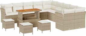 vidaXL Σετ Καναπέ Κήπου 14 pcs Μπεζ συνθετικό ρατάν