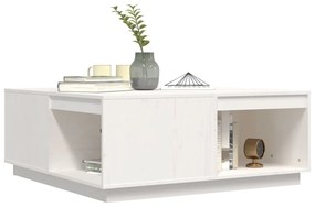 vidaXL Τραπεζάκι Σαλονιού Λευκό 100x101x40,5 εκ. από Μασίφ Ξύλο Πεύκου