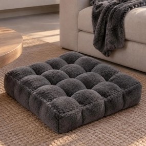 Γούνινη Μαξιλάρα Δαπέδου (50x50x12) Pol Rugs & Mats Rabbit D.Grey