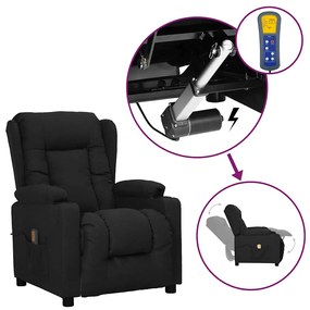 vidaXL Πολυθρόνα Μασάζ με Ανύψωση Μαύρη Υφασμάτινη