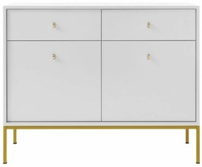 Σιφονιέρα Lima J104, Άσπρο, Χρυσό, Με συρτάρια και ντουλάπια, Αριθμός συρταριών: 2, 83x104x39cm, 34 kg | Epipla1.gr