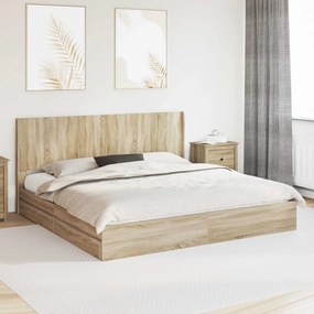 vidaXL Καλάθι με αποθήκη και κεφαλάρι Sonoma Δρυς 180 x 200 cm