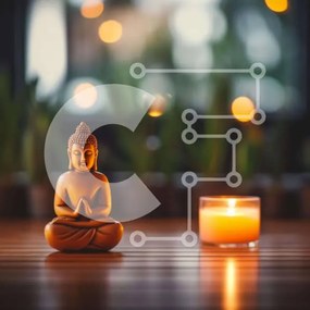 Intra Συλλεκτικό Ξύλινο Παζλ Plywood 4mm - Άγαλμα και κερί του Βούδα για διαλογισμό και χαλάρωση Σε Ξύλινο Κουτί - Διαστάσεις Puzzle: 10x10 cm – 25 κομμάτια