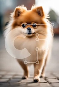 Σετ των 2 Intra Συλλεκτικό Ξύλινο Παζλ Plywood  4mm - Περπάτημα σκύλου με χνουδωτό Pomeranian Σε Ξύλινο Κουτί - Διαστάσεις: 10x10 cm – 25 κομμάτια