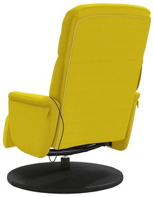 vidaXL Πολυθρόνα Μασάζ Ανακλινόμενη με Υποπόδιο Κίτρινη Βελούδινη
