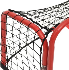 vidaXL Τέρμα Χόκεϊ με Δίχτυ Κόκκινο/Λευκό 68x32x47 εκ. Ατσάλι/Πολυεστ.